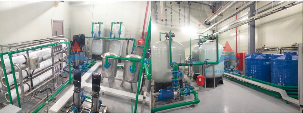 Hệ thống xử lý nước khử khoáng DI Demi cho ngành điện tử, kiểm soát độ dẫn điện nghiêm ngặt trong quy trình sản xuất