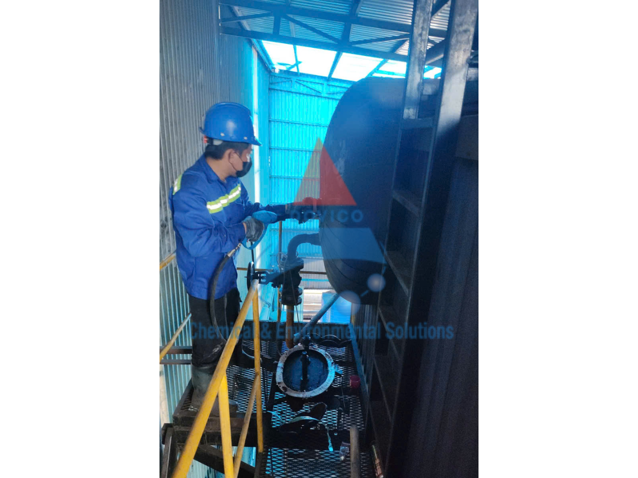 Thi công phá cáu cặn nồi hơi bằng phương pháp tuần hoàn hóa chất